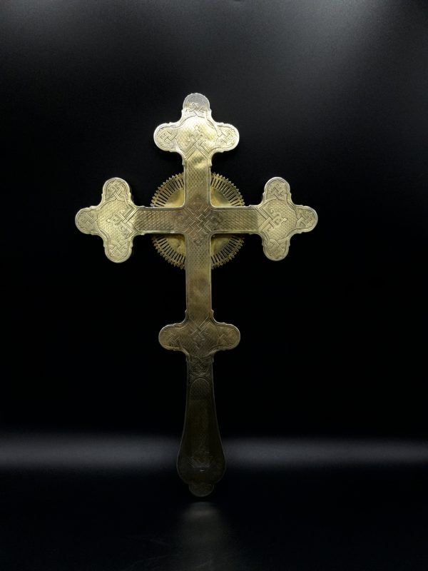 Croix reliquaire russe en argent massif, 1883