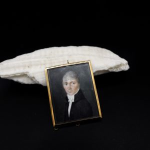 Miniature "gentilhomme" sur ivoire, époque Empire