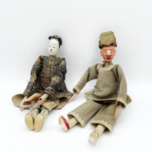 Couple de poupées chinoises, fin 19ème siècle