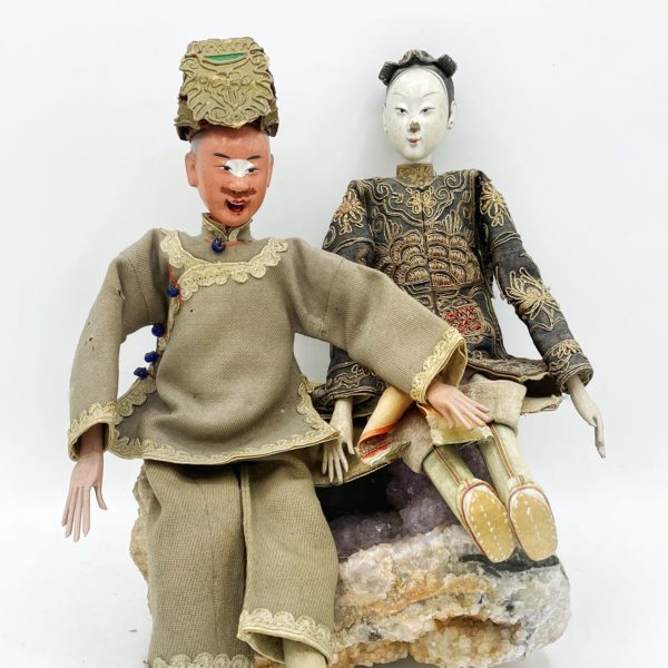 Couple de poupées chinoises, fin 19ème siècle